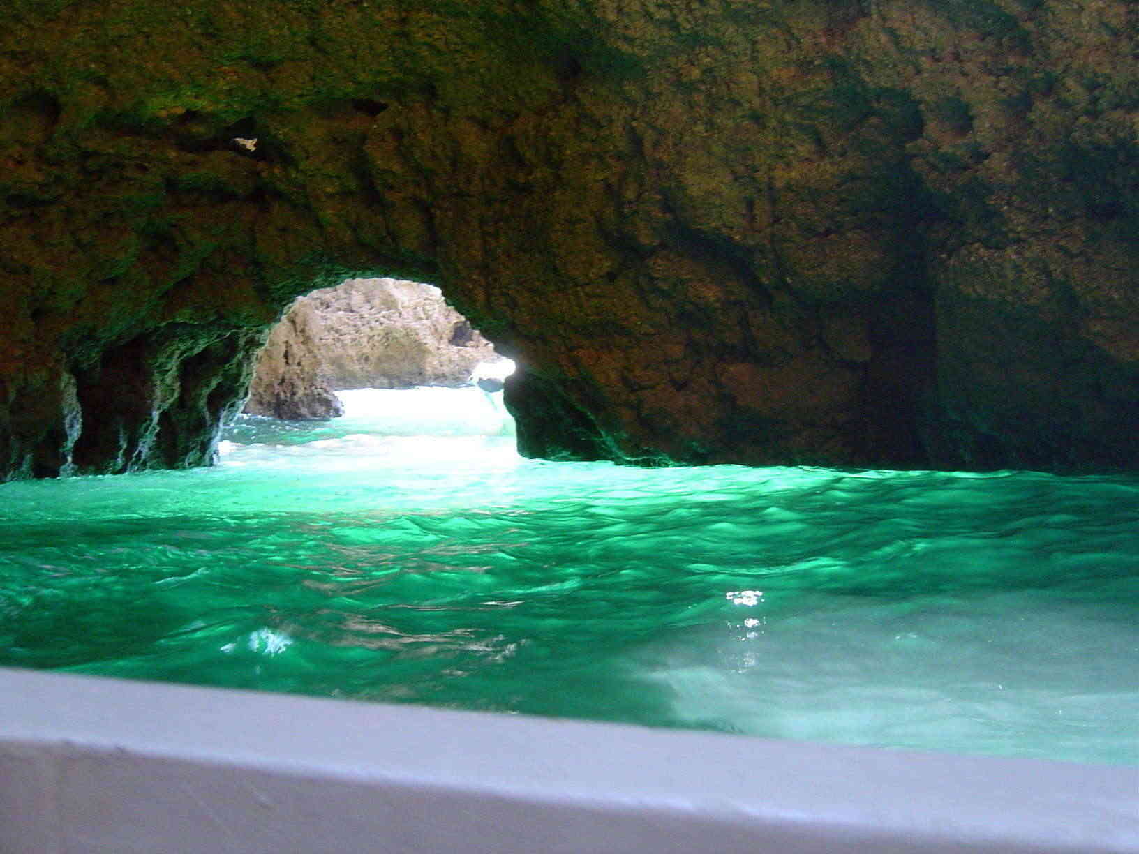 Green sea entry to the Green Gotto caves