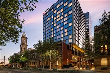 View of the Marriott Hotel in Adelaide
