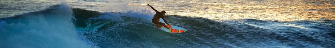 Panorama image of surfing in Australia