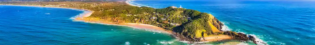 Panorama image of Australias Byron Bay