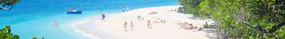 Panorama image of beach in Cairns