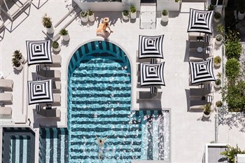 View of the QT hotel resort in the Gold Coast