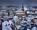View of Prague in the winter