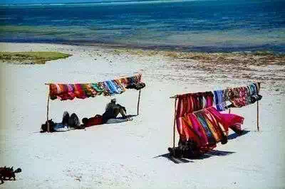 Clothes shades on Bamburi Beach