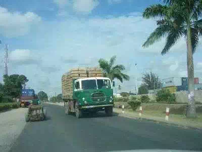 Over loaded lorry in Mombasa