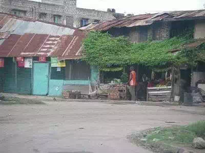 Back street local tin shack shops Mombasa