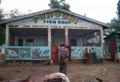 Mombasa beach fish shop