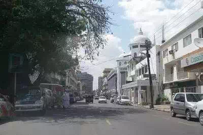 Typical city street in Mombasa