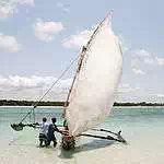 Outrigger canoe in Kenya