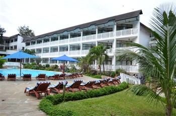 View of the Travellers Beach Hotel in Mombasa