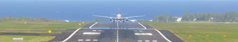 Landing at Mauritius runway