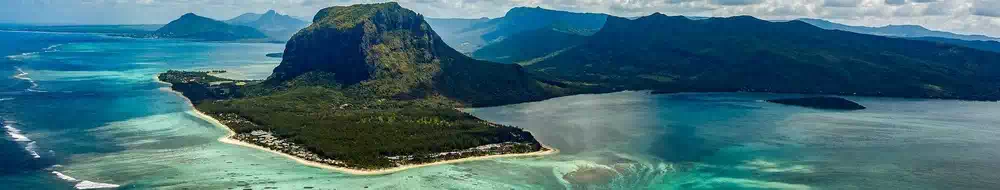Mauritius island aerial view