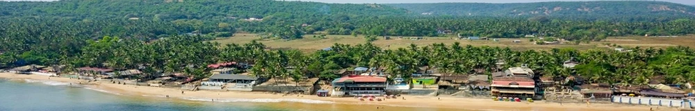 Panoramic view of a beach in Goa India