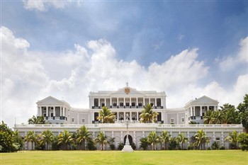View of the Taj Falaknuma Palace in Hyberabad