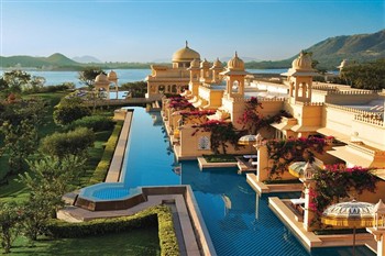 View of the The Oberoi Udaivilas in Udaipur