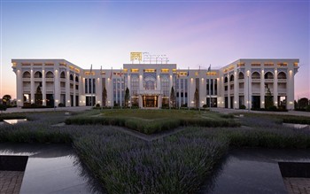 View of the Farovon Khiva Hotel in Uzbekistan