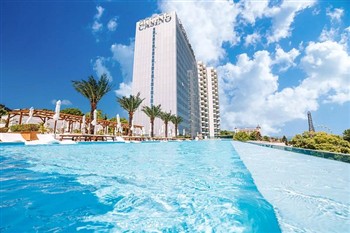 View of the International Hotel Casino Tower Suites in Golden Sands