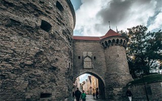 old castle wall entrance