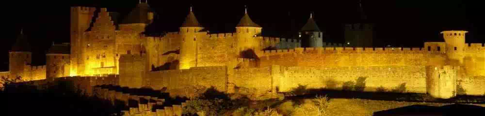 Carcassonne castle at night
