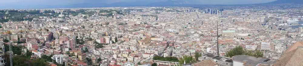 Aerial view of Naples Italy