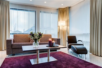 View of the Black Pearl Luxury Apartments in Iceland