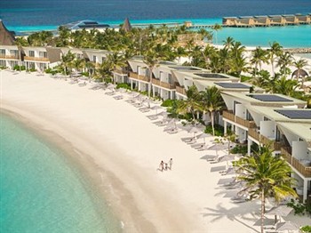 View of the Centara Mirage Lagoon Maldives in Male Atoll