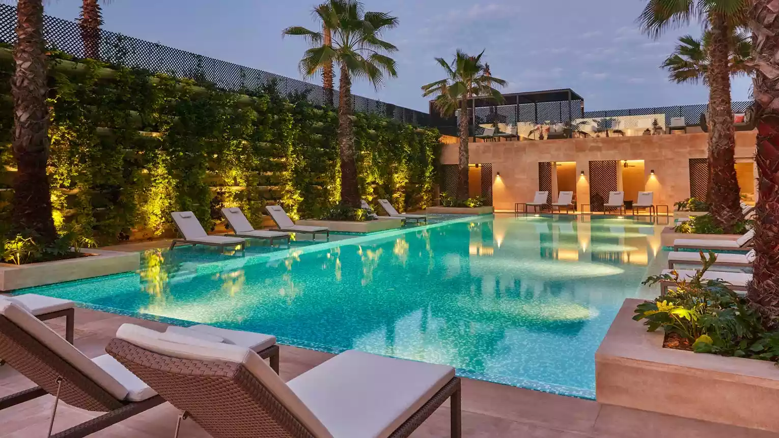 View of the luxury resort Four Seasons Hotel in Casablanca