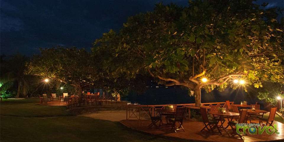 luxury vacation villa night gardens illuminated