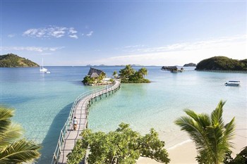 View of the Likuliku Lagoon Resort in Fiji