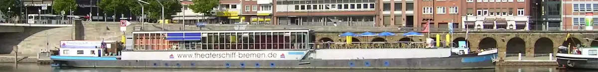 Panorama image of river front in Bremen in Germany