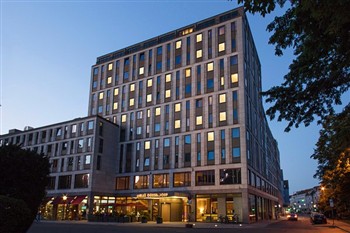 View of the Melia Hotel in Dusseldorf