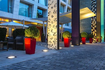 View of the Radisson Blu Media Harbour in Dusseldorf