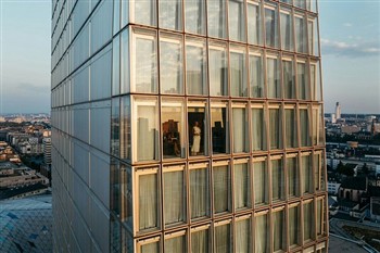 View of the JW Marriott Hotel in Frankfurt