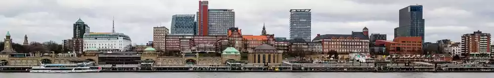 Panorama image of Hamburg from the coast
