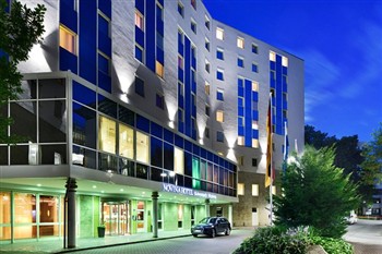 View of the Novina Hotel Suedwestpark in Nuremberg