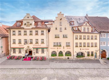 View of the Hotel Eisenhut in Rothenburg
