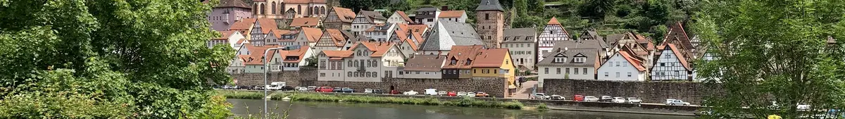 Panorama image of Rothenburg along the river