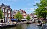 River canal in Leiden Holland