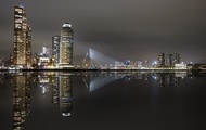 night view of Rotterdam