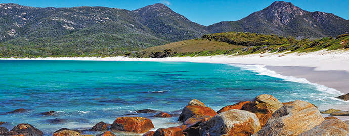 Mountain background of Seven Mile Beach Jamaica