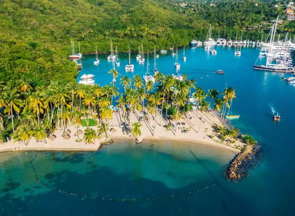 View of the luxury resort Zoetry Marigot Bay in St Lucia