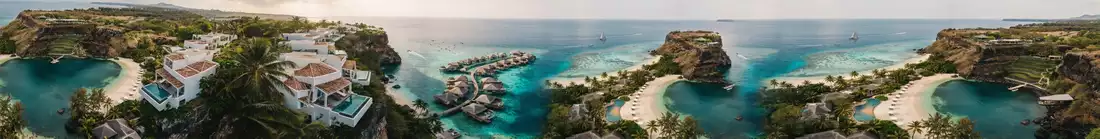 Panorama images of luxury resorts