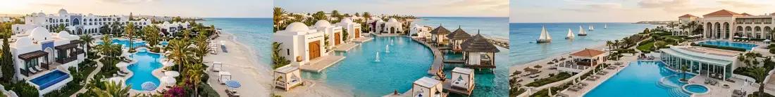 Panorama images of luxury resorts
