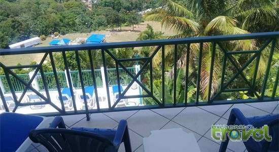 pink rock hotel balcony view