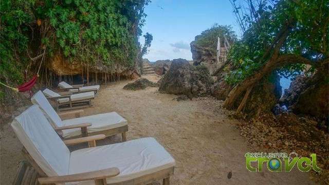 great huts private beach