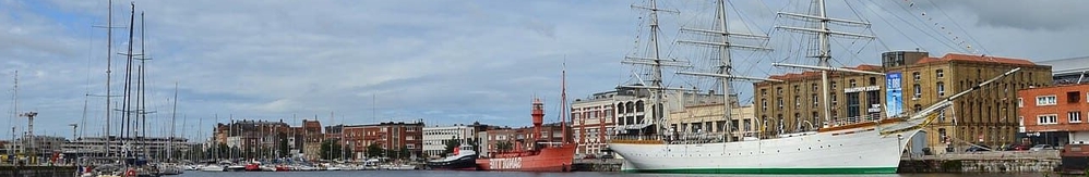 Panorama image of marina in Cuenca Ecuador