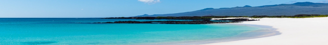 Panorama image of beach in San Cristobal Ecuador