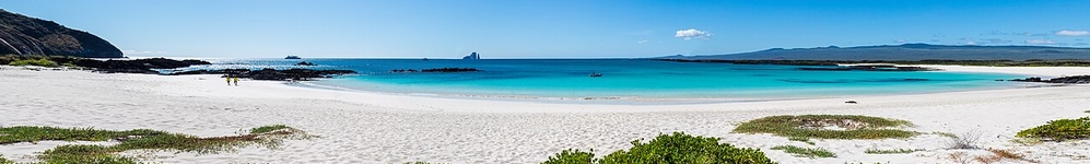 Panorama image of a San Cristobal beach