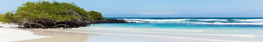 Panorama image of beach in Santa Cruz Ecuador