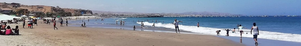 Panorama image of a beach in Mancora